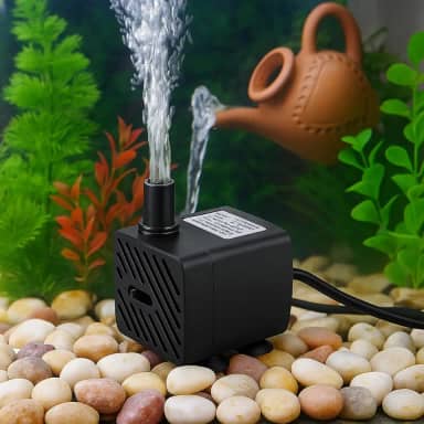 Bomba Submersa Para Aquário, Fonte de Bebedouro Pet, 220 Litros Por Hora, 110-220V Bivolt, Alta Vazão, Cabo Embutido, Silenciosa, Econômica e com Elevação de até 60cm, Compacta e Econômica, Jardim