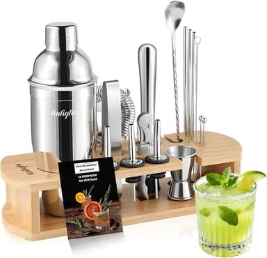 Kit Coqueteleira Inox bartender Profissional 16 Peças 750ml