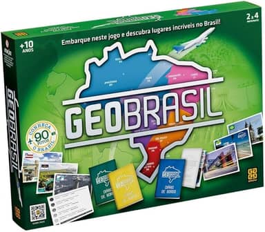 Geobrasil - Jogo de Tabuleiro - Grow: Explore o Brasil em 90 Fotos - 2-4 Jogadores - A partir de 10 Anos
