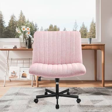 Cadeira de Escritório Python Fly Leisure, Assento Extra Grande e Largo em Tecido (Rosa)