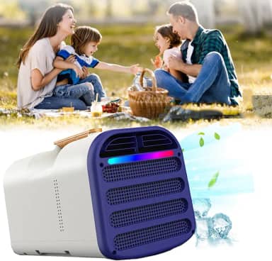 Condicionadores de ar portáteis, ar condicionado externo de de 4500btu,baixo consumo de energia de 400w, vários modos, com luz ambiente,para barraca de acampamento, trailer,carro
