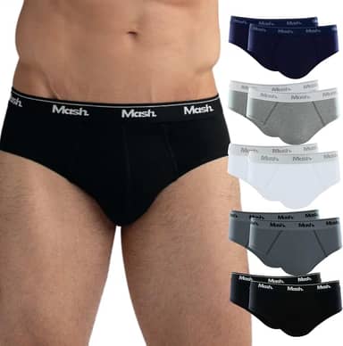 Kit 10 Cuecas Slip Algodão Cotton Hipoalergênica Masculino Mash