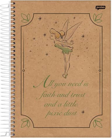 Caderno Espiral Univ CD 10 Matérias 160 Fls Tinker Bell Kraft All You Need FSC - Jandaia