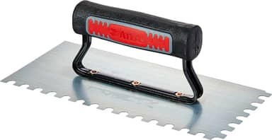 Atlas - Desempenadeira de Aço Temperado Dentada de 8mm com Cabo Plástico com Duas Haste de Fixação