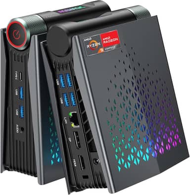 ACEMAGICIAN Mini PC S3A, Ryzen 9 6900HX, 32GB DDR5 1TB NVME SSD Pequenos Computadores para Jogos, Desktop Minúsculo com AMD Radeon 680M, Tipo C|WiFi 6|BT 5.2|Canal Duplo|Escritório|Casa|Jogos Casuais