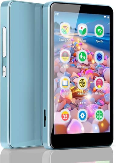 MP3 Player for Kids with Parental Controls, Spotify Kids, Spotify, Audible, Amazon Music, Libby, 4.0” IPS MP4 Music Player Up to 512GB (Blue)