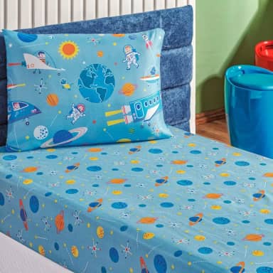 Jogo de Cama Infantil Solteiro Bouti Kids 02 Pçs Astronauta