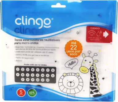 Saco Esterilizador Girafa E Leão, Clingo, Transparente