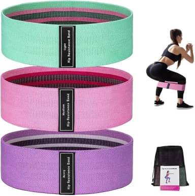 Kit 3 Faixas Hip Mini Band Tecido Elástico Premium – Para Exercícios em Casa, Pilates, Yoga, Fisioterapia, Academia e Treino Funcional