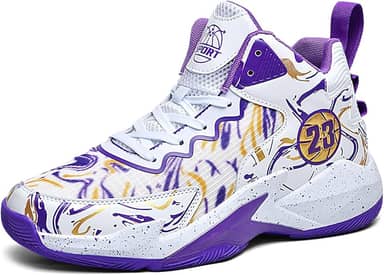 Tênis de basquete masculino, antiderrapante, respirável, para uso ao ar livre, moderno, grafite