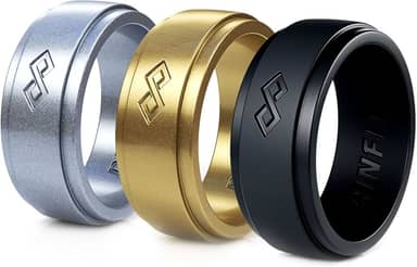 Alianças de casamento de silicone para mulheres e homens - conjuntos de alianças de casamento de silicone para ele e ela - Anéis de casamento de borracha - patente de design