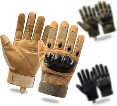 Luva Tática Airsoft, Paintball, Segurança, Policial, Militar, Motoqueiro, Ciclismo, Pesca, Direção, Proteção das Mãos, Antiderrapante, Unissex Ajustável, Uso Diário com Touchscreen