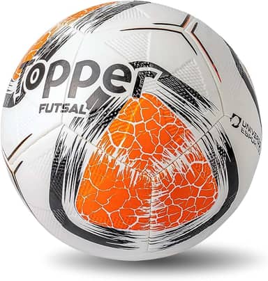 Bola de Futsal Topper Salão Quadra Futebol Indoor Tamanho Padrão Oficial Adulto Juvenil Jovem Masculino Feminino Profissional Colada Resistente Branca e Laranja Edição Especial - Exclusiva