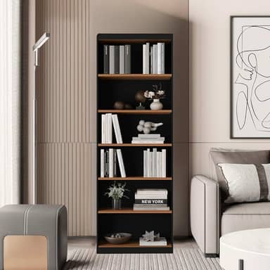 DULLAR MÓVEIS Organizador Livreiro Para Sala Escritório Gold (Preto/Nature), 1 Prateleira Barrister, Contemporâneo, Organizador Livreiro, 1 Unidade