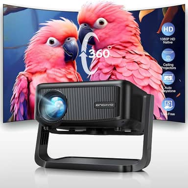 Mini-projetor com WiFi e Bluetooth: [1000 ANSI/Suporte ajustável de 360°/Foco elétrico/Keystone automático] Projetor portátil de filme, teto externo, proyector de atualização ONOAYO 1080P para