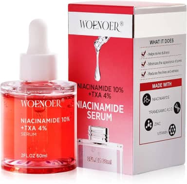 Soro de niacinamida 10% + 4% ácido Txa Face – Minimiza os poros, hidrata a pele, fórmula antienvelhecimento para pele opaca e linhas finas – Sem fragrância, efeito de vidro coreano na pele,