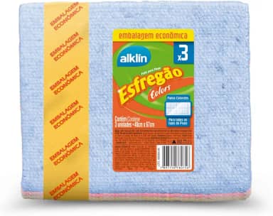 Pano Piso Esfregão 40 x67 Colors Emb. Econômica c/3, Alklin