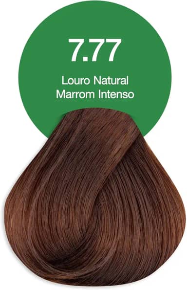 Acquaflora 7.77 Louro Natural Marrom Intenso Coloracao Creme Permanente Vegana 60g