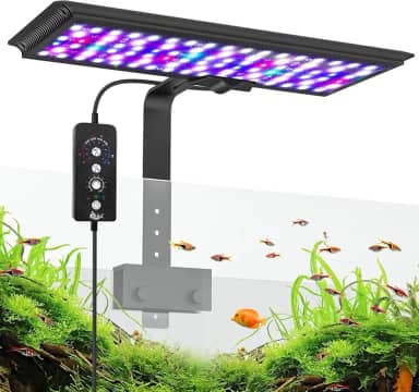 Luz LED para aquário, luz clipável para aquário com modo 24/7, luz para plantas com espectro completo e modo DIY, à prova d'água IP68 (24W)