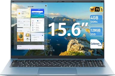 Laptop de 15,6 polegadas, laptops Windows 11 com processador Celeron, SSD comum de 4 GB DDR4 de 128 GB, tela FHD IPS, HDMI, WiFi 5G, tipo C, BT5.0, para negócios e estudantes (cinza)