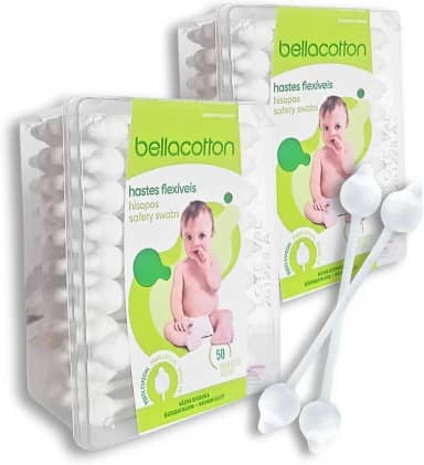 Haste Flexível bastonetes branco bebê 2 pacotes C/ 50unidades