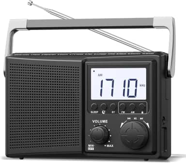 LEOTEC Rádio Digital Portátil Am Fm, Display Lcd, Função Bluetooth, 10 Sons De Ruído Branco, Temporizador Sono, Plugue Na Parede, Funciona Com Pilhas, Entrada Para Fone Ouvido, Controle Volume, Fáci