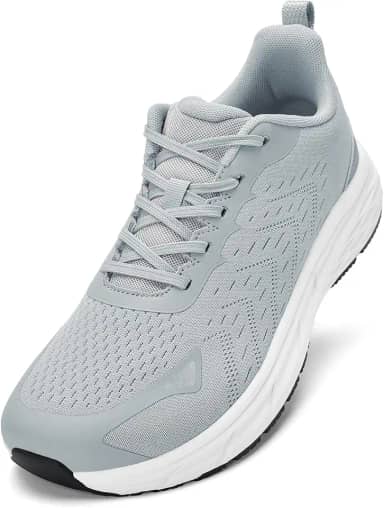 Sapatos masculinos com bico largo – Sapatos de caminhada de largura extra larga confortável tênis de corrida atlética corrida treino academia tênis para inchaço joanete fascite plantar, Cinza, 13