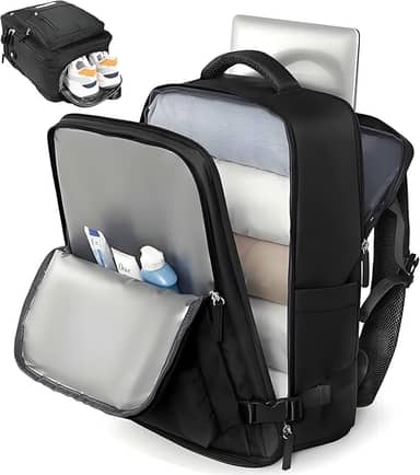 Mochila de Viagem Expansivel Avião Grande Feminina,Mochila Executiva Masculina Impermeável Reforçada para Notebook,Casual Esportes Hiking Escola Presente