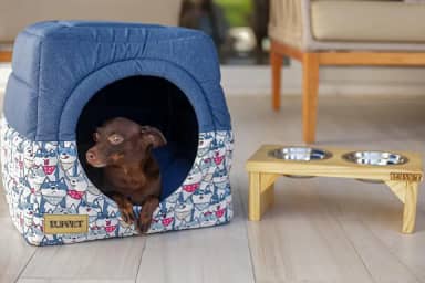 Cama iglu toca para cachorro e gato, cama 2x1 para cachorro ou gato com almofada, TAM. M Impermavel