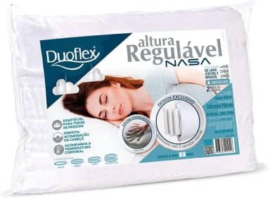 Travesseiro Altura Regulável Nasa, Duoflex, 100% Algodão, Branco, para Fronha 50Cmx70Cm
