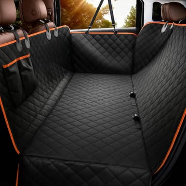 Capa Protetora Impermeável 7 em 1 para Banco Traseiro – Pet, Antiderrapante, Resistente, Ideal para Cachorros e Gatos, Com Cinto de Segurança (Laranja)