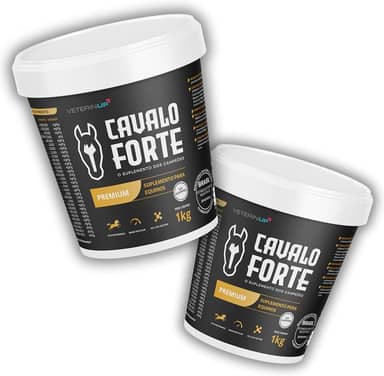 Suplemento Cavalo Forte Premium 2KG | Fórmula Performance com Probióticos e Creatina | Para Crescimento Muscular, Resistência e Saúde Intestinal de Equinos