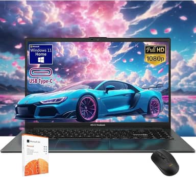 ASUS Laptop Vivobook de 14 polegadas - Windows 11 Office incluído - Intel Core i3-1315U Beat AMD Ryzen 5 4500U - 8 GB de RAM - SSD de 128 GB - Laptop para estudantes escolares - Computadoras Laptops