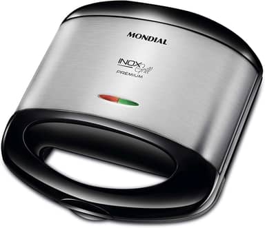 MONDIAL Grill e Sanduicheira Premium, Preto/Inox, 800W, 110V - S-07