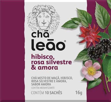 Leão Cha Leao Hibisco Rosa Silvestre E Amora