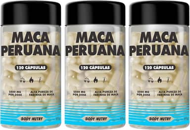 Kit 3x Maca Peruana Premium 2500mg 100% Pura Pote 120 Cápsulas Matéria Prima Importada Para Homens e Mulheres | Energia Resistência