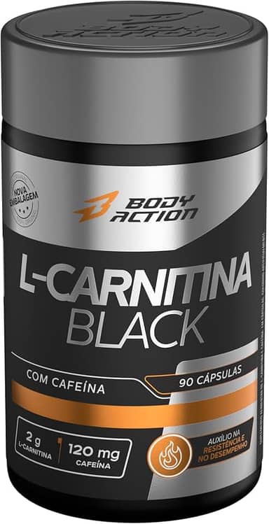 L-Carnitina Black Com Cafeína 90 Cápsulas Bodyaction