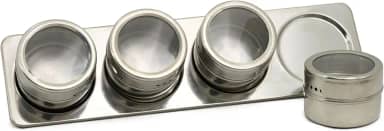 Conjunto 4 Porta-Temperos Magnéticos De 50g Em Inox Com Visor Na Tampa - Wincy - IXB03036