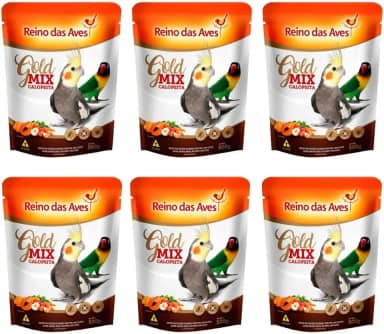 6 Mistura De Sementes Calopsita Gold Mix 500g - Reino Das Aves