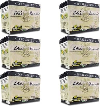 Kit 6cx Chá Branco Orgânico (60 sachês) – Campo Verde