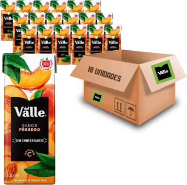 Pack de DEL VALLE PESSEGO TP 200ML 18 unidades