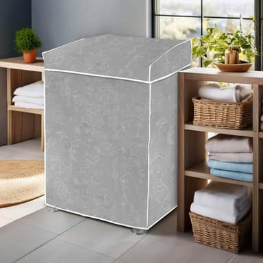 Capa para Máquina de Lavar Impermeável Compatível com Máquinas 12kg a 15kg Reforçada para Todas as Marcas Tamanho 98cm x70cm x 64cm - Cinza