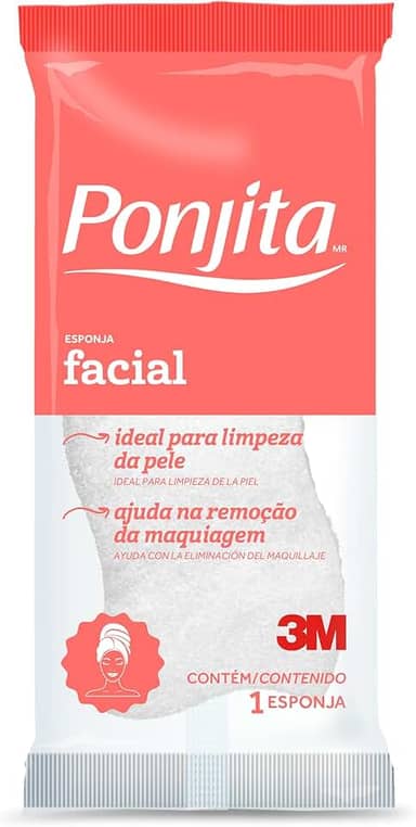 Ponjita, 3M, Esponja Facial Suave, Branca