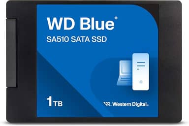 Western Digital Unidade De Estado Sólido Interno Wd Sa510 Sata Ssd - Sata Iii 6 Gb/S, 2,5"/7 Mm, Até 560 Mb/S - Wds100T3B0A 1Tb Azul