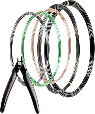 Kit de ferramentas de fio e bonsai MoHern Bonsai, arame de árvore bonsai total de 164 pés para árvores Bonzai em ambientes internos, tamanho de 1 mm, 1,5 mm, fio de alumínio de 2 mm