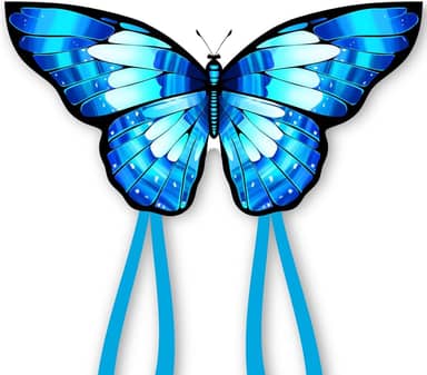 Pipas Borboleta Blue Morpho Para Crianças E Adultos, Fáceis De Empinar, Grande Kit Presente Aniversário Festival Com Alça Corda (Big-Blue)