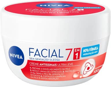 NIVEA Creme Facial Antissinais 100g - Sua fórmula com hidronutrientes e vitamina E é de rápida absorção, firma e reduz linhas de expressão e protege a pele contra os raios UVA/UVB