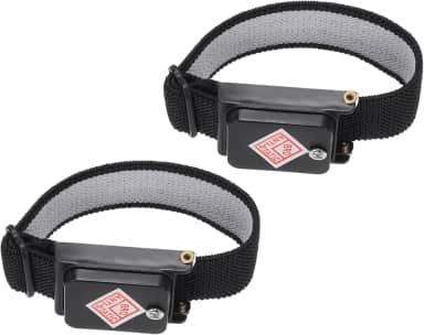 2 pulseiras antiestáticas, antiestática ESD, ajustável, sem fio, com pulseira sobressalente para reparo de eletrônicos de computador, azul escuro