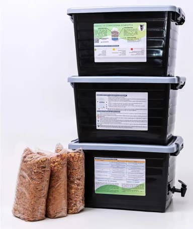 Composteira doméstica 90L kit econômico - Reduza seu lixo orgânico e produza adubo orgânico