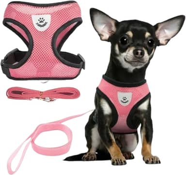 Coleira Peitoral Anti Puxão com Guia para Cães e Gatos – Ideal para Filhotes, Pinscher, Shi Tzu e Raças de Porte Pequeno a Médio – NEXUS MARKET (M, ROSA)